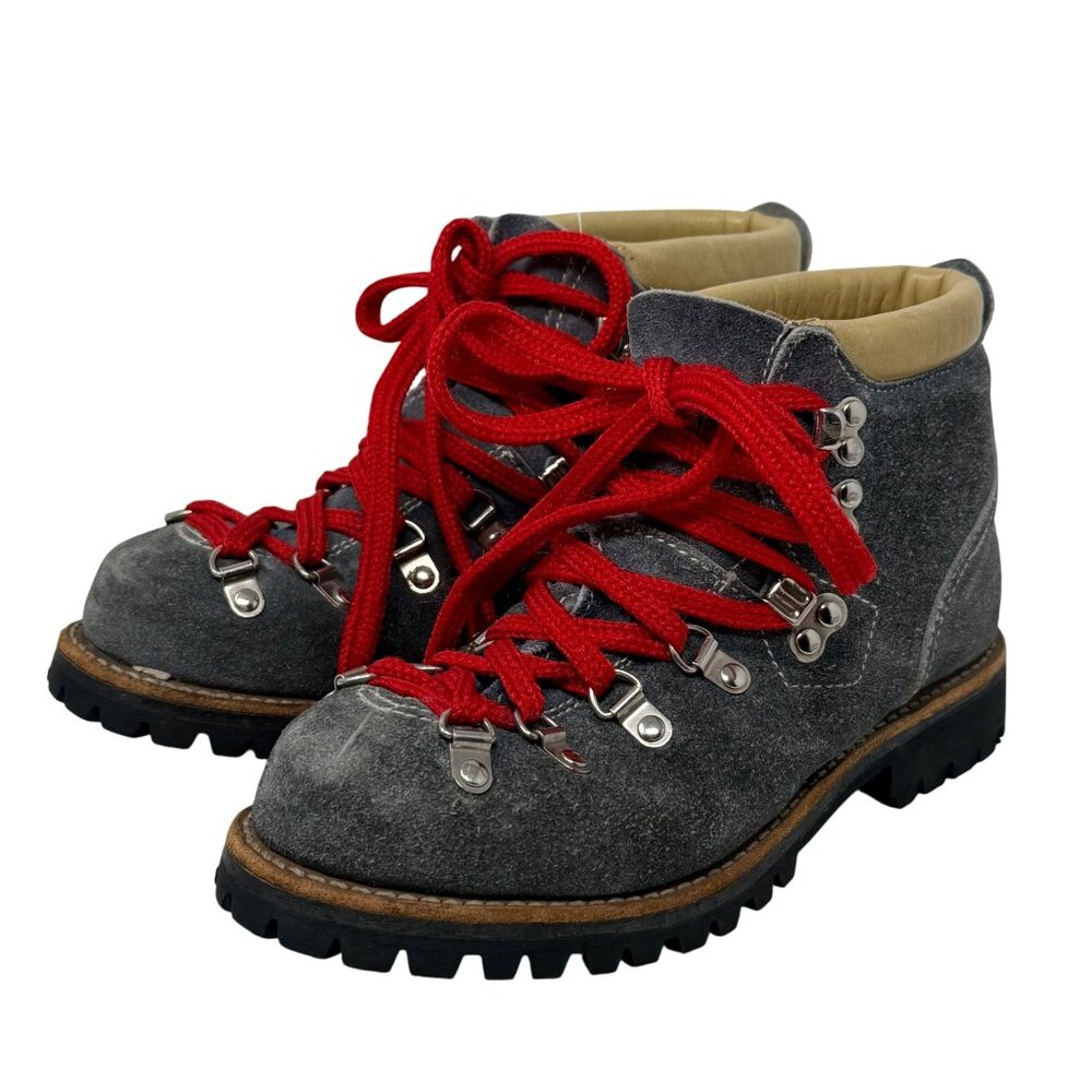 JC Penney Womens Gray Suede Leather Vtg Lace Up Hiking Boot‎ 1900-9 Size 6.5B